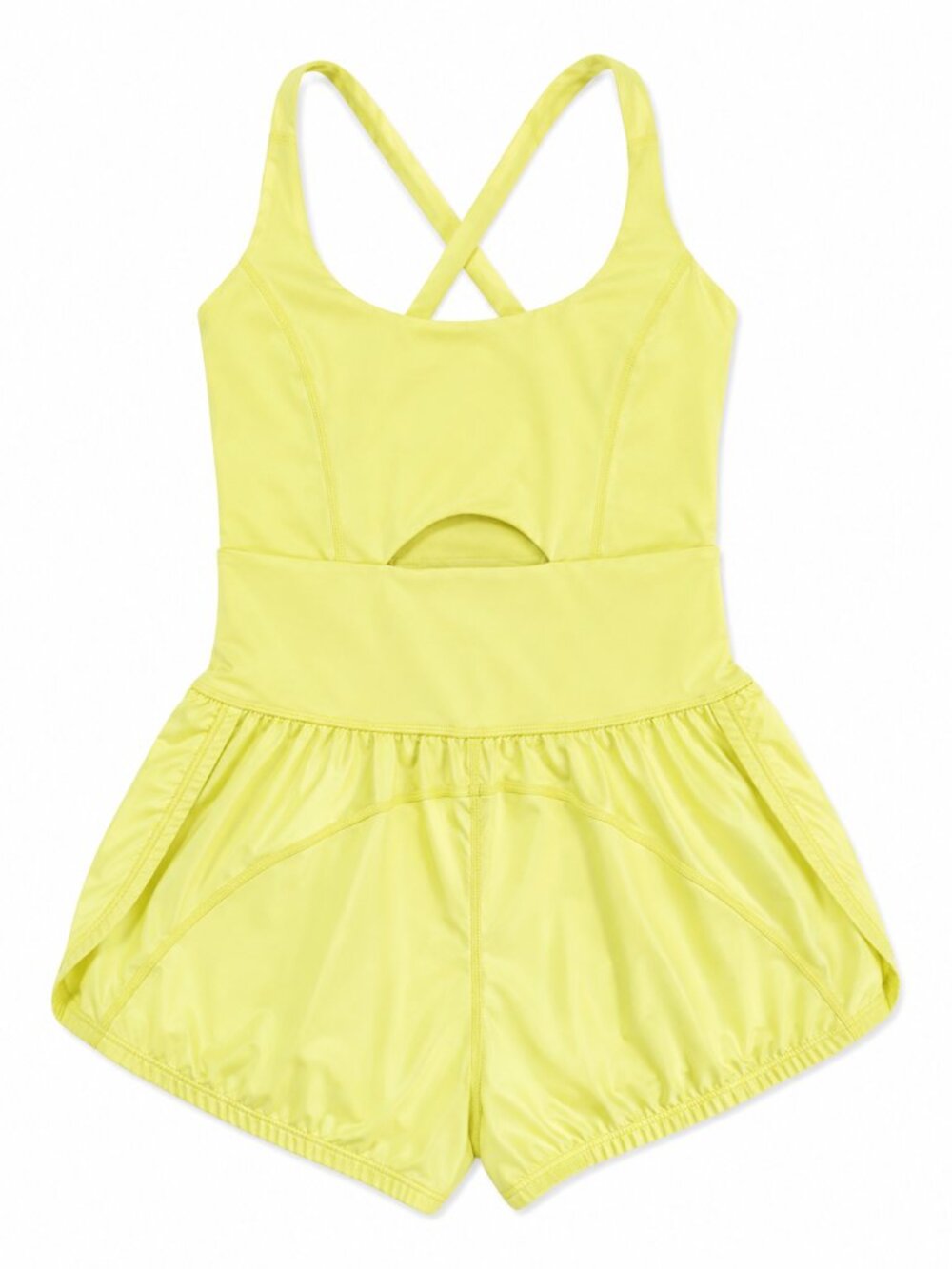FP Movement Free People Righteous Runsie Romper Sour Citrus Yellow S